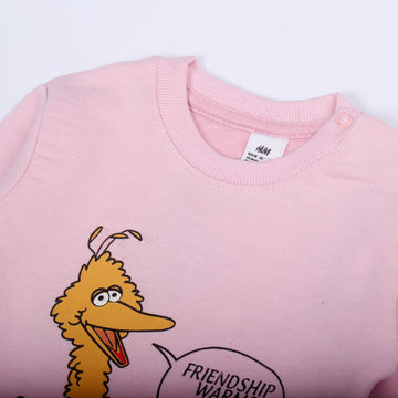 NEW BABY PINK CARTOON PRINTED SWEATSHIRT